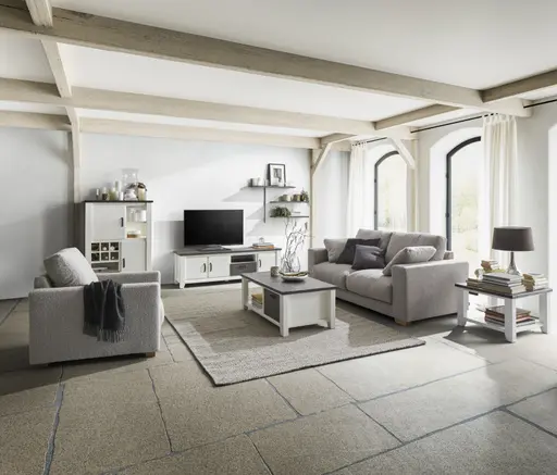 Sofa Fairbanks - 2,5-Sitzer, Stoff, Graubeige