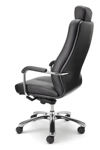 Chefdrehsessel - mit Armlehne, Softleder, Schwarz