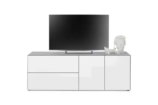 Lowboard - B ca. 181 cm, Weiß, Keramikoptik