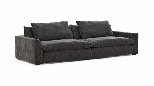 Sofa Ulf - 3,5-Sitzer, Cord, Anthrazit