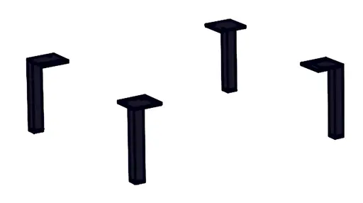 Füße - Quadrat, schwarzgrau