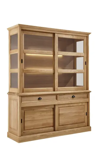 Buffetschrank Louisiana - inkl. Beleuchtung, mit Schiebetüren, Wildeiche teilmassiv, geölt