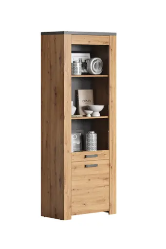 Vitrine - Eiche Dekor, Graphit