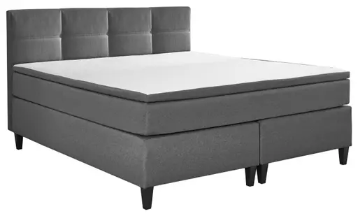 Boxspringbett- Liegefläche ca. 200x200 cm, Stoff, Silber