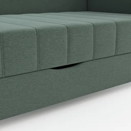 Polsterliege Evora - Liegefläche ca. 100x200 cm, Stoff, Dunkelgrün