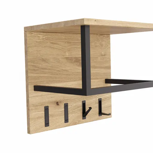 Garderobenkombination Williston - Korpus Wildeiche bianco / Front sandgestrahlt