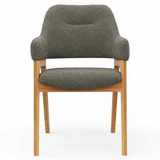 Armlehnstuhl Flore 1 - Stoff, Graugrün