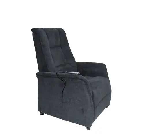 TV-Sessel MIKALA - Aufstehhilfe, Relaxfunktion, Kopfteilverstellung, Stoff, Schwarz