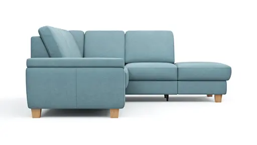 Ecksofa Sommerville - 2,5-Sitzer mit Ecke rechts, Stoff, Hellblau