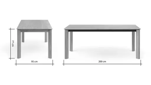 Esstisch Hillsboro - ausziehbar, LB ca. 200x95 cm, Wildeiche massiv