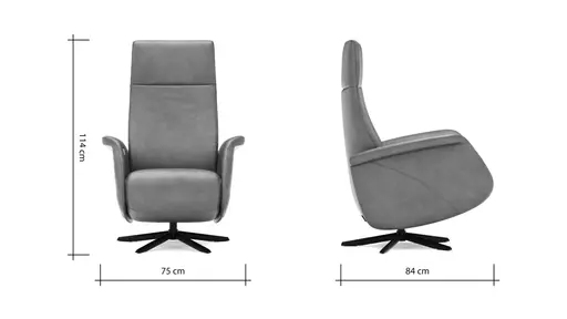 Sessel Girona - Relaxfunktion (motorisch), Leder, Moos