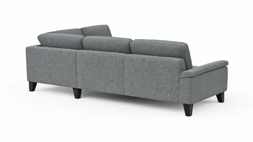Ecksofa Oviedo - 2,5-Sitzer mit Ecke rechts inkl. Drehsitz, Stoff, Grau