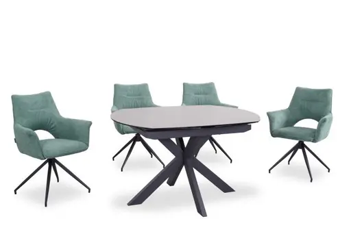 Armlehnstuhl MALEEN - drehbar, Stoff, Grün