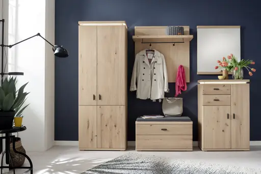 Garderobe - Balkeneiche teilmassiv