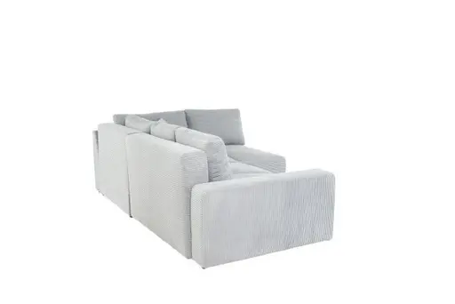 Ecksofa JANIS - 2,5-Sitzer, Ecke rechts inkl. Schlaffunktion , Stoff, Hellgrau