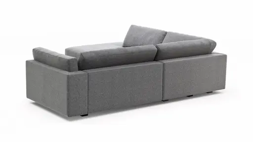 Ecksofa Aprino 3 - Ecke links mit 2,5-Sitzer, Stoff, Grau