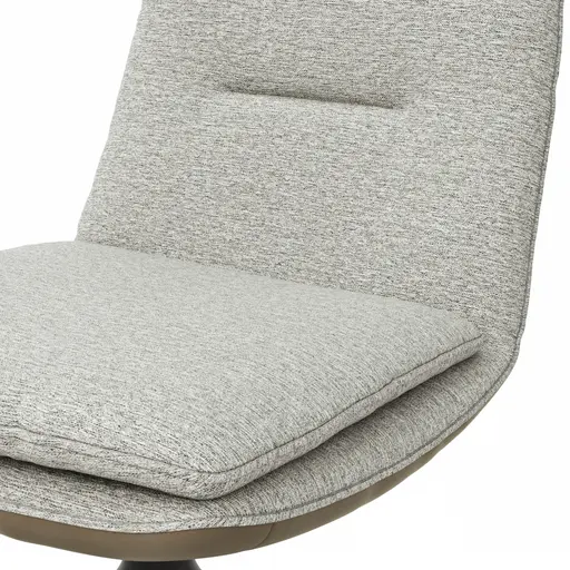 Polsterstuhl Macano - drehbar, Stoff & Leder, Hellgrau, Steingrau