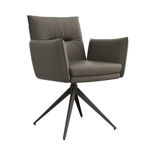 Armlehnstuhl Coscino - Leder, Schlamm