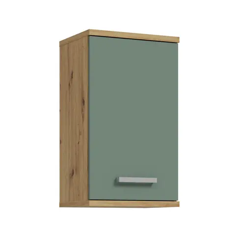 Hängeschrank- B ca. 40 cm, Eiche Dekor, Graugrün