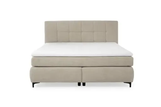 Boxspringbett- Ligefläche ca. 180x200 cm, Stoff, Beige