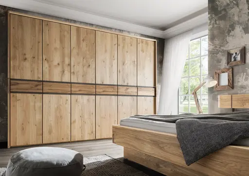 Drehtürenschrank Baltimore - inkl. Passepartout, B ca. 297 cm, Wildeiche massiv