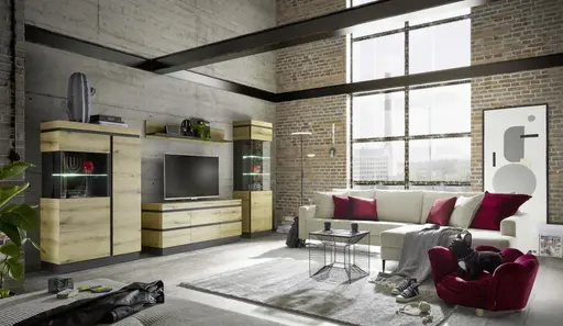 Wandboard- Eiche Dekor, Dunkelgrau