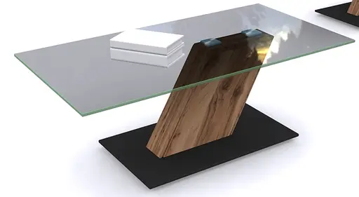 Couchtisch - LBH ca. 115x65x45 cm, Platte Glas, Grau