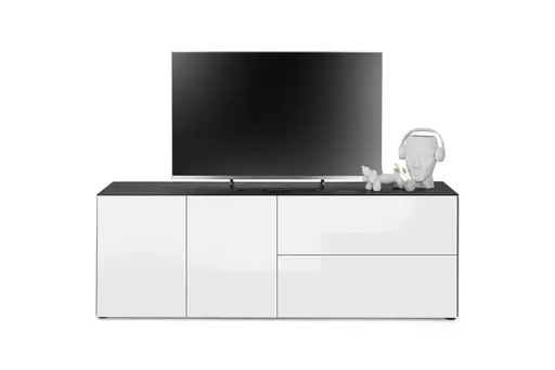 Lowboard - B ca. 181 cm, Weiß, Keramikoptik