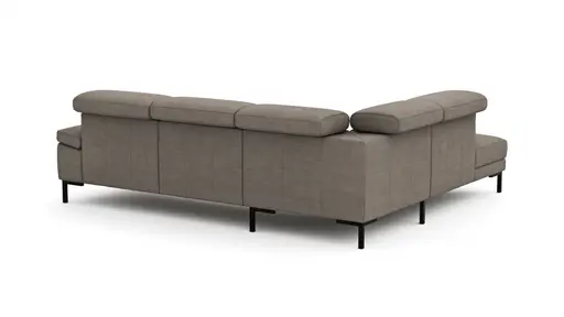 Ecksofa Hudson - Ecke links, 2,5-Sitzer, inkl. Kopfteil verstellbar, Stoff, Khaki