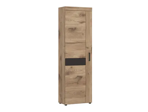 Garderobenschrank- B ca. 58 cm, Eiche Dekor, Dunkelgrau
