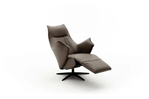 Relaxsessel Girona - Relaxfunktion (motorisch), Leder, Braun