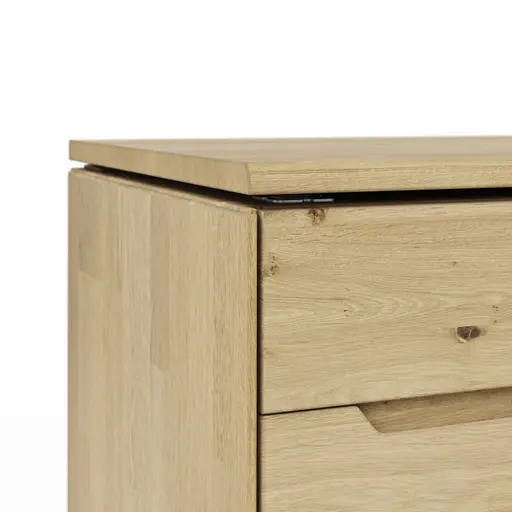 Sideboard Amora - schwenkbar, Wildeiche massiv bianco