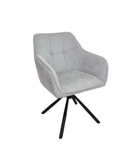 Armlehnstuhl MARLE - drehbar, Stoff, Silberfarben
