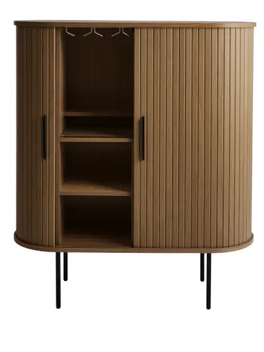 Highboard - B ca. 100 cm, Eiche Furnier, Smoked