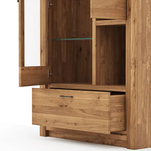 Vitrine Farmingdale - Eiche massiv, natur geölt