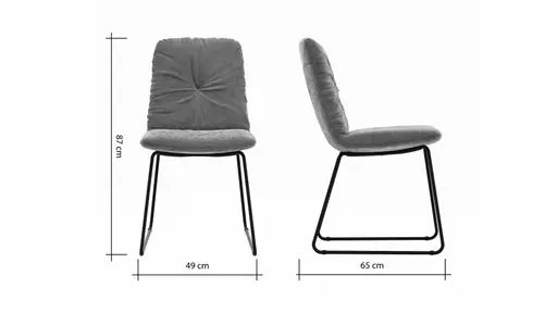 Stuhl Pelle - Stoff, Orange, Kufen, Schwarzgrau