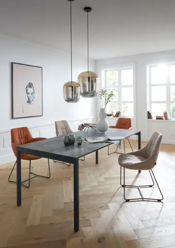 Armlehnstuhl Pegara - Leder, Papaya