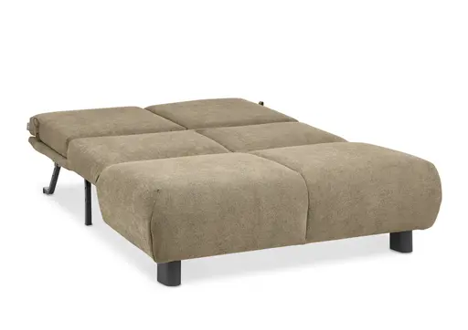 Faltsofa EBBY - 2-Sitzer ohne Armlehne, 140 cm inkl. Schlaffunktion, Stoff, Braun