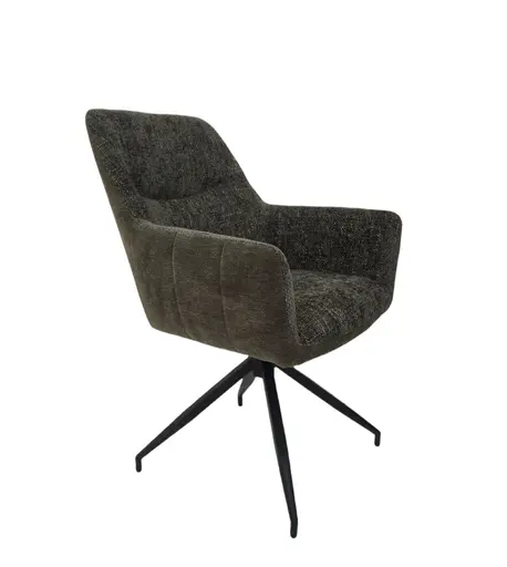 Armlehnstuhl MARYBEL - drehbar, Stoff, Grün