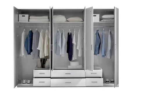 Drehtürenschrank- B ca. 271 cm, Graphit, Spiegel