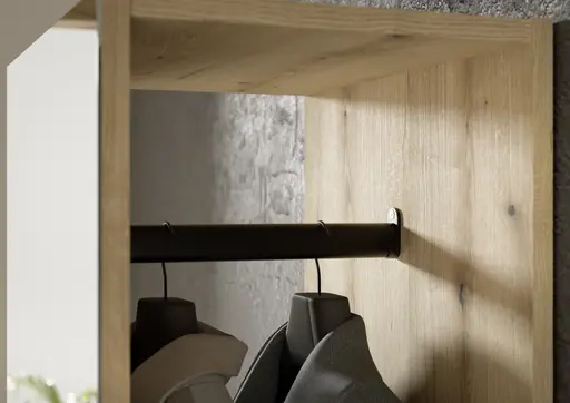 Kompaktgarderobe - Kaschmir, Evoke Eiche Nachbildung