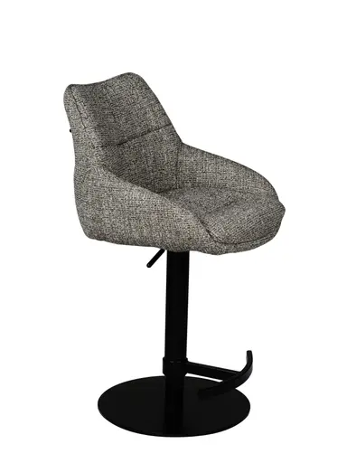 Barhocker MATTEA - drehbar, höhenverstellbar, Stoff, Braun