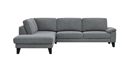 Ecksofa Oviedo - Ecke links mit 2,5-Sitzer, Stoff, Grau