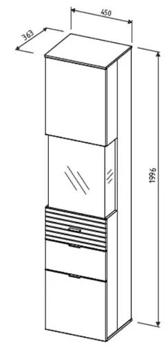 Vitrine - mit Beleuchtung, B ca. 45 cm, Kaschmir, Riva Eiche Nachbildung