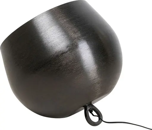 Bodenleuchte- DH ca. 50x50 cm, Stahl vernickelt, Schwarz, Gold