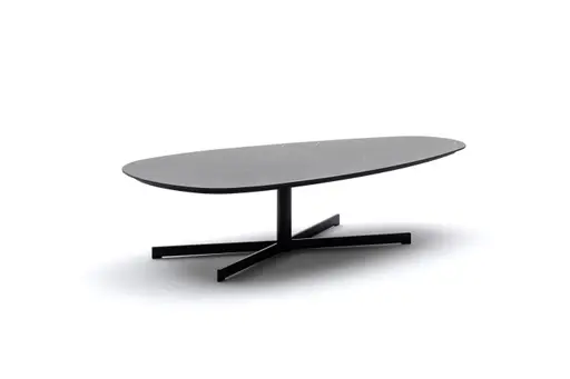 Couchtisch Eir - LBH ca. 58x118x28 cm, Keramik, Schwarz