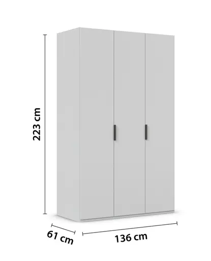 Drehtürenschrank ROVERO- B ca. 135 cm, Hellgrau