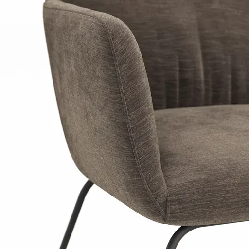 Armlehnstuhl Nashville - Stoff, Dunkelbraun