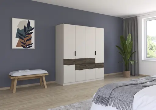 Drehtürenschrank RAAS- C ca. 181 cm, Champagner, Vintage