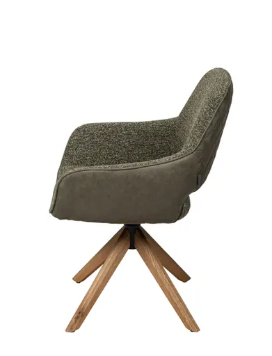 Armlehnstuhl MARIETTA - drehbar, Stoff, Grün